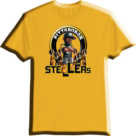 PITTSBURG STEELERS SHORT SLEEVE T-SHIRT  GOLD